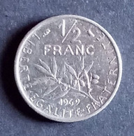 50 Centimes Semeuse En Nickel 1969 - 1/2 Franc