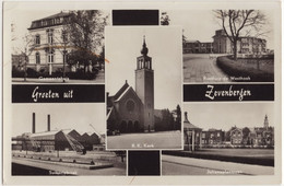 Groeten Uit Zevenbergen - Gemeentehuis, Rusthuis De Westhoek, Suikerfabriek, Julianaplantsoen, R.K. Kerk (Noord-Brabant) - Zevenbergen