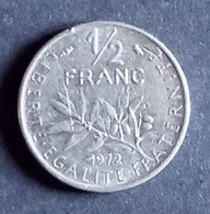 50 Centimes Semeuse En Nickel 1972 - 1/2 Franc