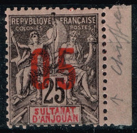 SULTANAT D' ANJOUAN : N° 24A NEUF ** GOMME SANS CHARNIERE - CHIFFRES ESPACES BDF - Unused Stamps