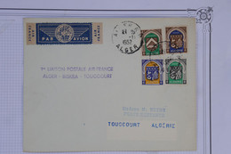 AV4  ALGERIE  BELLE  LETTRE  1952 1ER VOL ALGER POUR TOUGGOURT    +AFFRANCH.  INTERESSANT - Luftpost