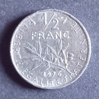 50 Centimes Semeuse En Nickel 1976 - 1/2 Franc