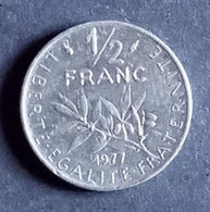 50 Centimes Semeuse En Nickel 1977 - 1/2 Franc