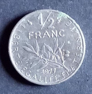 50 Centimes Semeuse En Nickel 1977 - 1/2 Franc