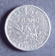 50 Centimes Semeuse En Nickel 1977 - 1/2 Franc