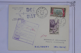 AV4  FRANCE  BELLE LETTRE 1960 1ER VOL JET PARIS POUR SALISBURY RHODESIE +AFFRANCH.  PLAISANT - 1960-.... Cartas & Documentos