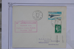 AV4  FRANCE  BELLE LETTRE  1969   HOM. 1ER  VOL PARIS MELBOURNE AUSTRALIE  +SCOTEM +++AFFRANCH.  PLAISANT - 1960-.... Cartas & Documentos