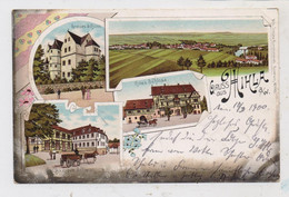 0-5905 MIHLA, Lithographie, Gasthaus Zum Schwan, Rotes Schloß, Graues Schloß, Dorfansicht, 1900 - Bad Salzungen