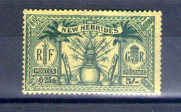 Nouvelles Hébrides. 6,25f/ 5s. Vert Sur Jaune . Légende Anglaise - Unused Stamps