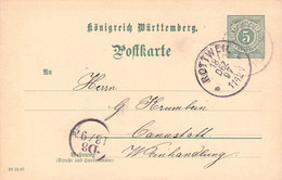 WÜRTTEMBERG - POSTKARTE 1897 WINNENDEN > CANNSTATT / ZL194 - Altri & Non Classificati