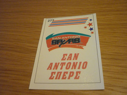 San Antonio Spurs Team Logo Sign Badge NBA Basket 94-95 Rare Greek Edition No Panini Basketball Unstuck Sticker #277 - 1990-1999