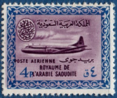 Saudi Arabia 1960 4 P Convair 1 Value MNH 2205.1709 No Watermark, Yellow Gum - Arabia Saudita