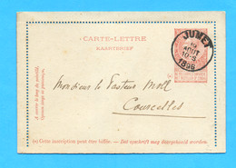 CARTE-LETTRE / KAARTBRIEF  1896 :  JUMET - COURCELLES. - Buste-lettere