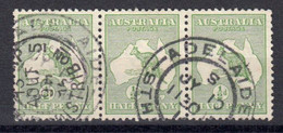 Australie Confederation 1912 Yvert Bande De Trois Obliteres. CAD Adelaide - Used Stamps