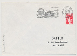 FRANCE => Enveloppe Scotem - OMEC De Carpiagne Armées 11° Cuir (illustrée Char) - 23/11/1981 - Militärstempel Ab 1900 (ausser Kriegszeiten)