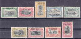 Belgian Congo Congo Belge Overprint 1909 Set To 5 Fr. Mi#1-9 Mint Hinged - 1894-1923 Mols: Mint/hinged