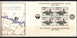 Belgium 1957 Anthartic Wolf - Sheet Mi#Block 25 On Nice Commemorative Cover - Lettres & Documents