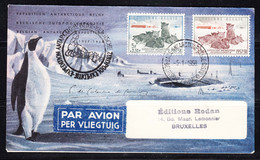 Belgium 1957 Anthartic Wolf Mi#1072,1073 On Nice Commemorative Cover - Covers & Documents