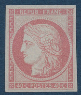 France Essai Ceres 40c Rose Carmin Terne Sur Papier Normal Grisatre TTB - Autres & Non Classés