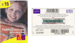 Recharge GSM Belgique Proximus - Pay And Go The Best Present, Exp. 31/12/2007, Série 0xxxxxx-3 - GSM-Kaarten, Herlaadbaar & Voorafbetaald