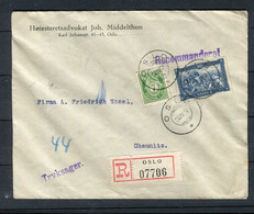 Norwegen / 1930 / Mi. 158 U.a. Auf Reco-Brief Ex Oslo Nach Chemnitz (N022) - Storia Postale