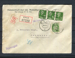Norwegen / 1930 / Reco-Brief Ex Oslo Nach Chemnitz (N024) - Storia Postale