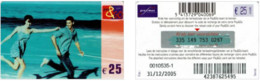 Recharge GSM Belgique Proximus - Boy And Girl On Beach, Exp. 31/12/2005, Série 0xxxxxx-1 - GSM-Kaarten, Herlaadbaar & Voorafbetaald
