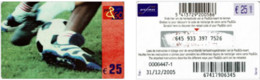 Recharge GSM Belgique Proximus - World Cup - Player's Legs, Exp. 31/12/2005, Série 0xxxxxx-0 - GSM-Kaarten, Herlaadbaar & Voorafbetaald