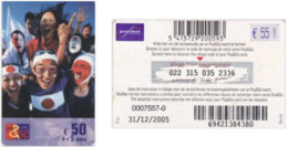 Recharge GSM Belgique Proximus - World Cup - Japanese Fans, Exp. 31/12/2005, Série 0xxxxxx-0 - GSM-Kaarten, Herlaadbaar & Voorafbetaald