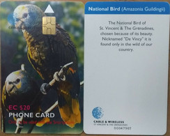 St. Vincent & The Grenadines - G&W, GRE-C3b, National Bird, 40 EC$, Birds, GEM5 (Red), 2000, Used - St. Vincent & Die Grenadinen