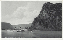 Die Loreleyfelsen Bei St Goar (Rhein) Dampfschiff - Loreley