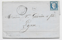 ARDECHE N° 60 GC 1512 TYPE 17  FLAVIAC 1874 LETTRE + OR ST JULIEN ALBAN - 1849-1876: Période Classique