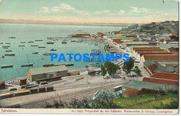 186229 CHILE TALCAHUANO VIEW PARTIAL & RAILROAD TREN TRAIN POSTAL POSTCARD - Chili