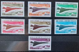 France Grandes Series Coloniales 1969 Avion Supersonique Concorde 7 Timbres ** TB Cote +316€ - 1969 Avion Supersonique Concorde