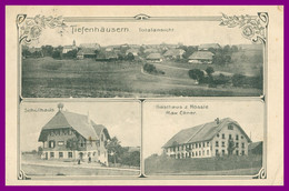 TIEFENHAUSERN - Totalanscicht - Schulhaus - Gasthaus Rossle Max EBNER - Animée - 1912 - Höchenschwand