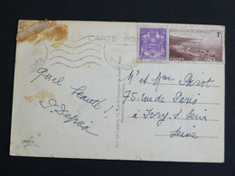 LETTRE MONACO AVEC YT 252 ARMOIRIES ET YT 256 VUE GENERALE PRINCIPAUTE - JARDINS EXOTIQUES VUE SUR LE ROCHER - Storia Postale