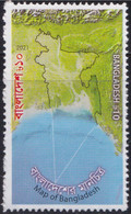 Bangladesh 2021, Map Of Bangladesh, MNH Single Stamp - Bangladesh
