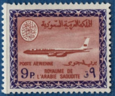 Saudi Arabia 1966 9p Boeing 1 Value MNH 2205.1757 Wide Teeth Left - Arabia Saudita