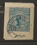 Sweden Sverige   King Gustav V   Imprinted Stamp From Card   20 øre Blue   Cancelled - Sammlungen