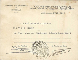 Diplôme Cours Professionnel RADIOTELEGRAPHIE 1940 1941 - Diploma & School Reports