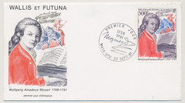 FDC => WALLIS Et FUTUNA - 500F Wolfang Amadeus Mozart - MATA-UTU - 23 Sept 1991 - Musik