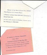 Invitation Fête De Equipage Du Bâtiment De Ligne JEAN BART 20/7/1957 Salons Commodore Au MORILLON (TOULON) Amiraux BARJO - Other & Unclassified