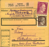 1943, Paketkarte Ab "GUHRAU Kr. Breslau" Mit Landpoststempek - Otros & Sin Clasificación