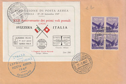 LETTERA 1947 4X50 ANNIVERSARIO PRIMI VOLI POSTALI (RY7271 - 1946-60: Marcophilie