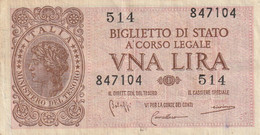 BANCONOTA BIGLIETTO DI STATO ITALIA 1 LIRA EF (RY7392 - Italië – 1 Lira