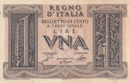 BANCONOTA BIGLIETTO DI STATO ITALIA 1 LIRA UNC (RY7434 - Regno D'Italia – 1 Lire