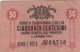 CASSA VENETA 50 C. 1918 EF (RY7610 - Buoni Di Cassa