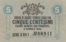 CASSA VENETA 5 C. 1918 EF (RY7612 - Buoni Di Cassa