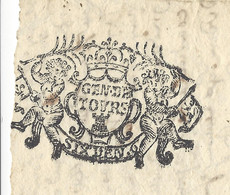 1689 DOCUMENT COMPLET  AVEC CACHET Au Dos GEN DE TOURS SIX DEN BELLE FRAPPE Sign. « Cottereau » V.HISTORIQUI - Seals Of Generality
