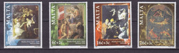 1998 Malta Mi:1055-1058 / Y&T: 1029-1032 / Unif: 998.25-28 ** Natale / Christmas / Weihnachten / Milied. Mattia Preti - Malte